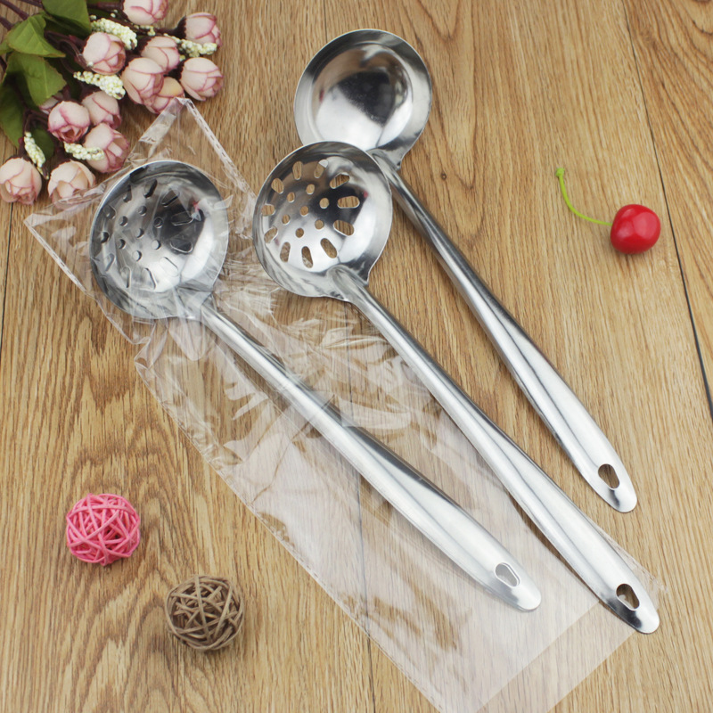 [Stainless Steel Kitchenware] Hot Pot Spoon Soup Spoon Colander Affordable Electrical Promotion Gift in Stock Direct Selling
