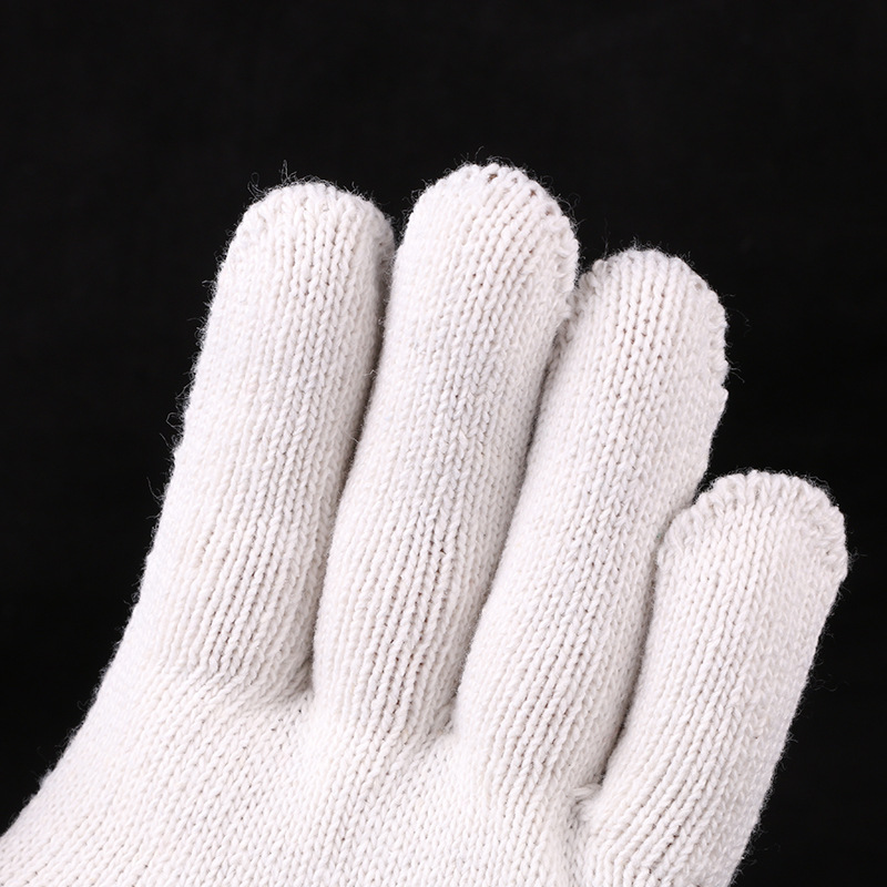 灯罩棉手套400-550克白棉纱线手套涤棉手套工厂作业劳保防护手套