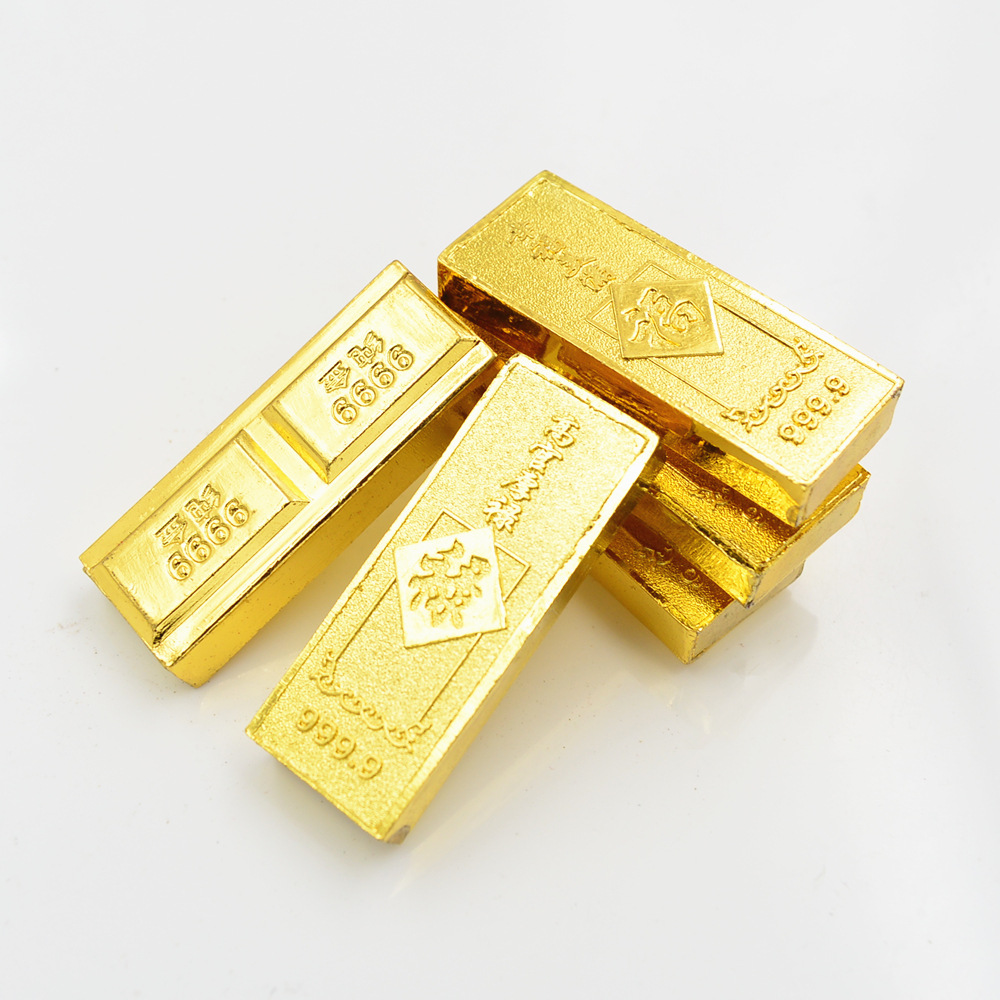 厂家直供 合金金条 金砖 贺岁金条 福禄寿喜财五路财神摆件工艺品
