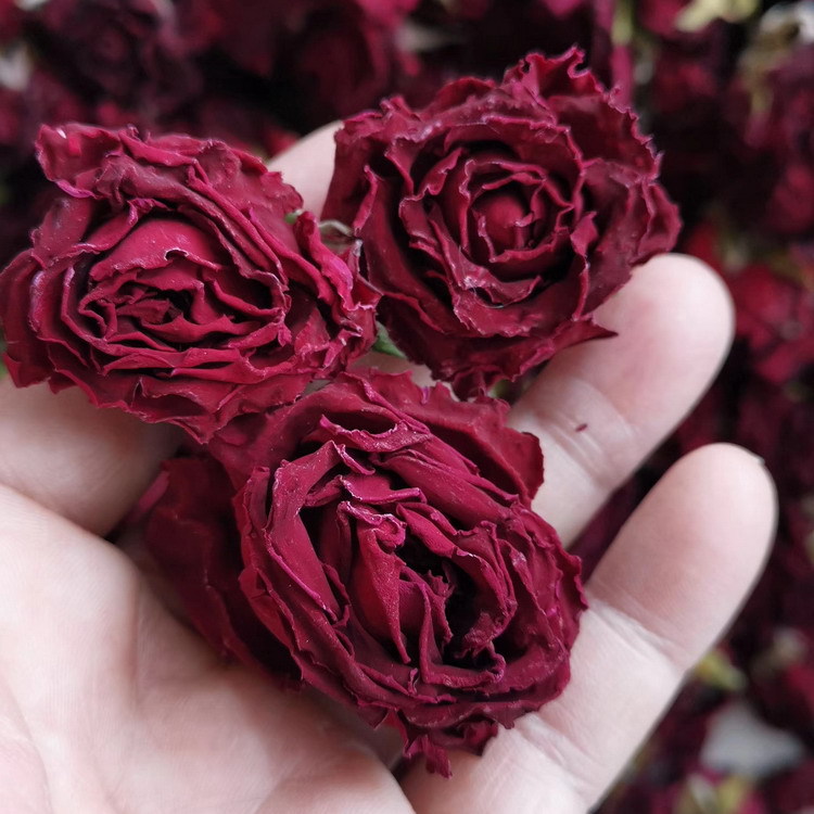 墨红玫瑰食用玫瑰花茶云南玫瑰花冠冻干烤干产地代发批发花茶