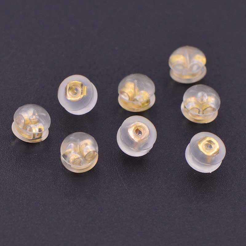 韩国耳帽耳迫耳钉塞硅胶内置蝴蝶耳堵18k真金蝴蝶耳堵高档耳背扣