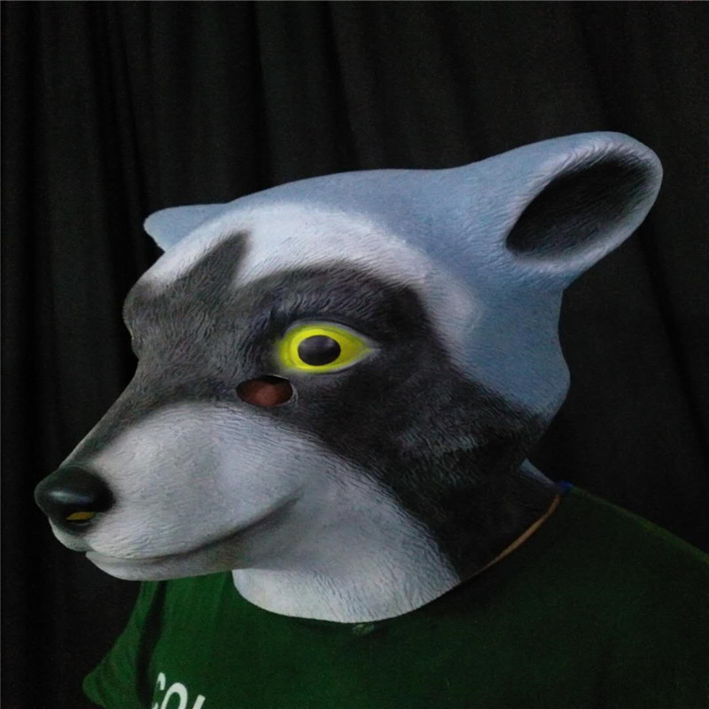 工厂直销 狗熊乳胶面具 动物头套 万圣节搞怪酒吧直播表演道具