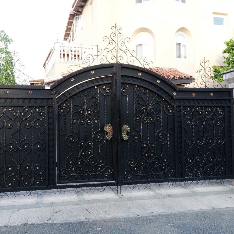 厂家生产 铁艺封板大门 铁艺进户门 别墅庭院大门 铁艺双开门定做