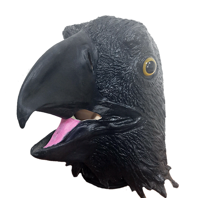 新款黑老鹰动物面具万圣节面具批发cospaly化妆舞会道具厂家直销