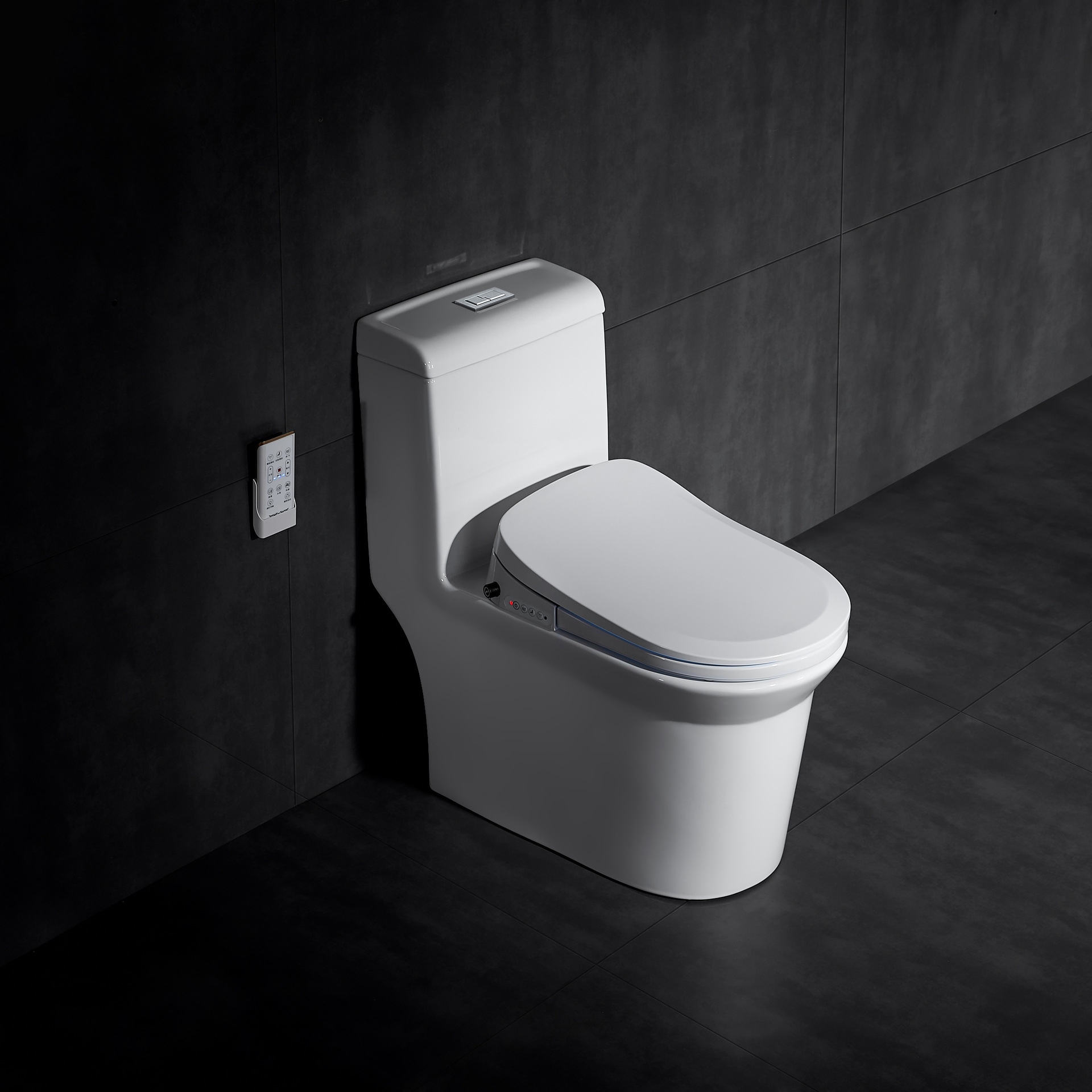 智能脲醛马桶盖即热式除臭按摩冲洗烘干加热座圈v型家用带遥控