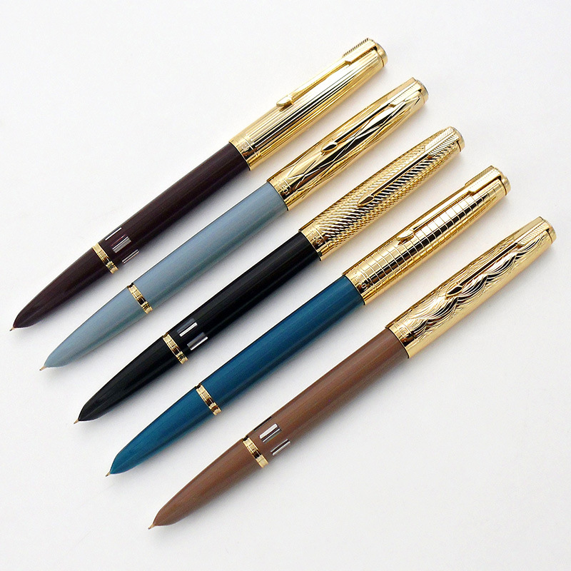 英雄实业永生601金套双珠真空活塞14k暗尖金笔大容量新品