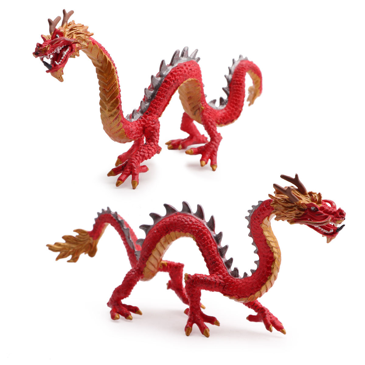 跨境货源新款东方神龙模型红蓝两色中国龙摆件儿童玩具速卖通批发