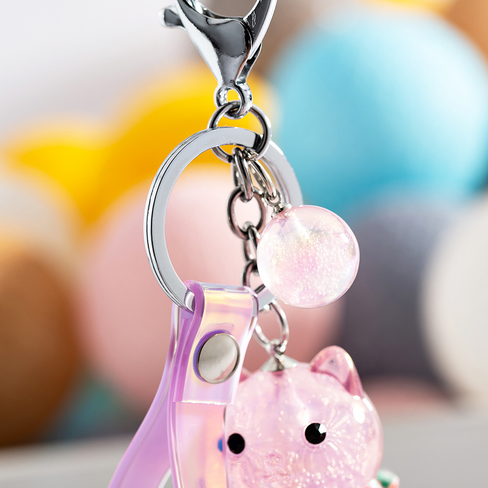 ins抖音潮流猫咪钥匙包包挂件 女招财猫可爱钥匙手机挂件 批发