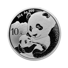 2019年熊猫银币纪念币全新30克银币单枚带绿盒