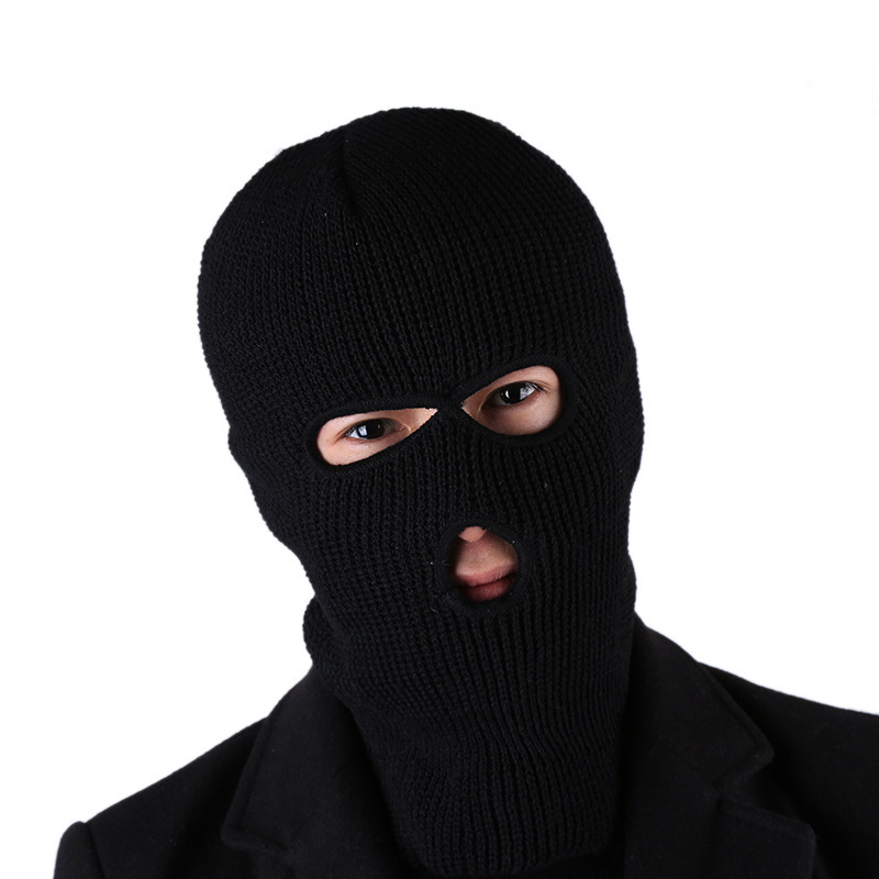 冬季蒙脸护耳包头帽子 男士行车御寒防风套头帽 针织毛线帽子批发