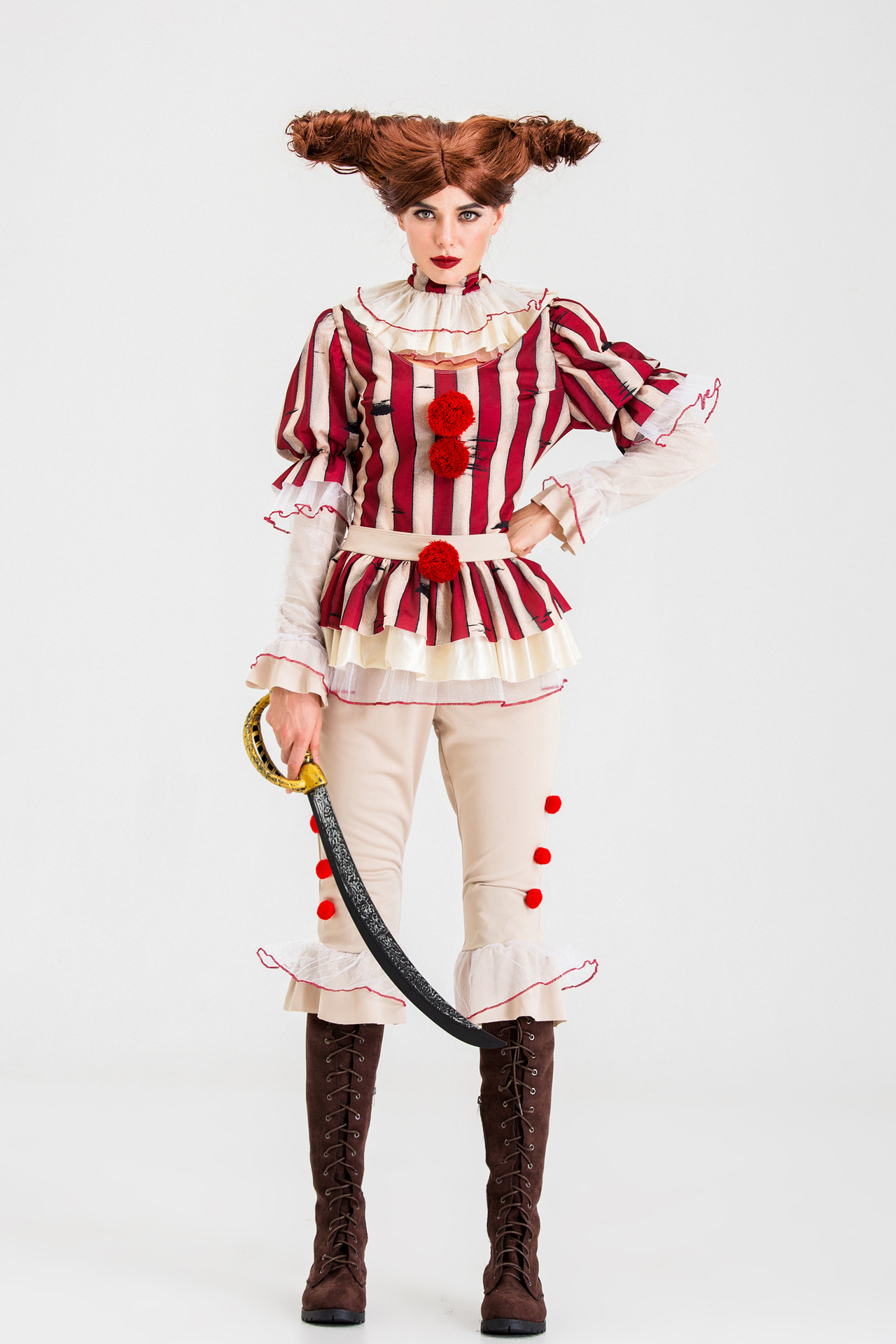 万圣节cosplay小丑回魂女装 角色扮演套装游戏制服马戏团舞台服装