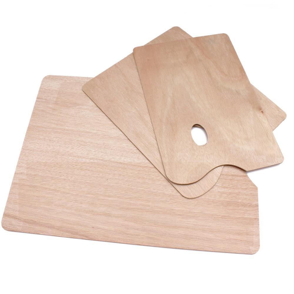 小号木质油画调色板 椭圆鱼形调色盘 方形椴木油画板调色用品