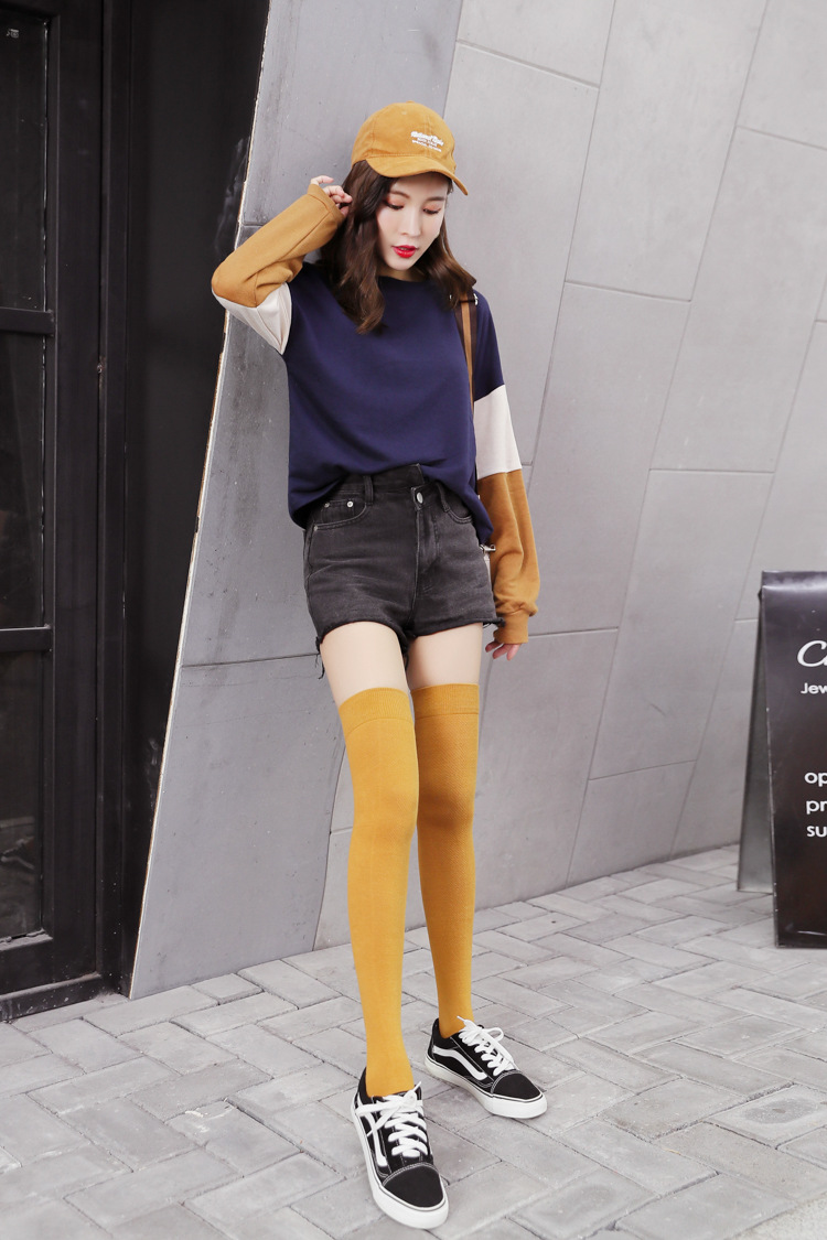 学生袜长袜纯色袜子压力过膝袜秋冬日系ins潮流高筒袜长筒袜女袜