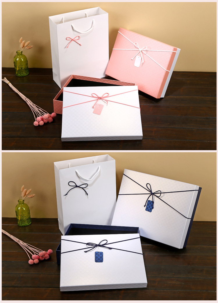 长方形高端精品丝巾围巾礼品盒 天地盖高档服装围巾衬衫礼盒现货