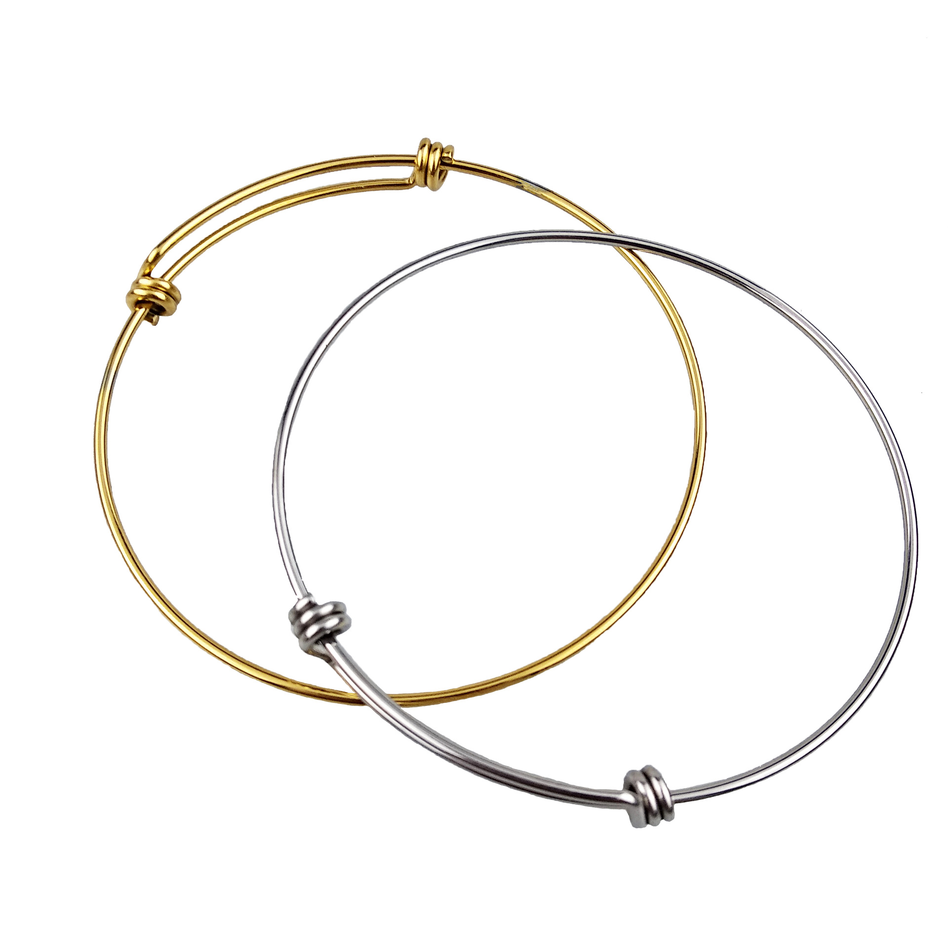 不绣钢手镯活口线圈可调节圆形推拉弹性配件弹簧手环钢丝线手镯