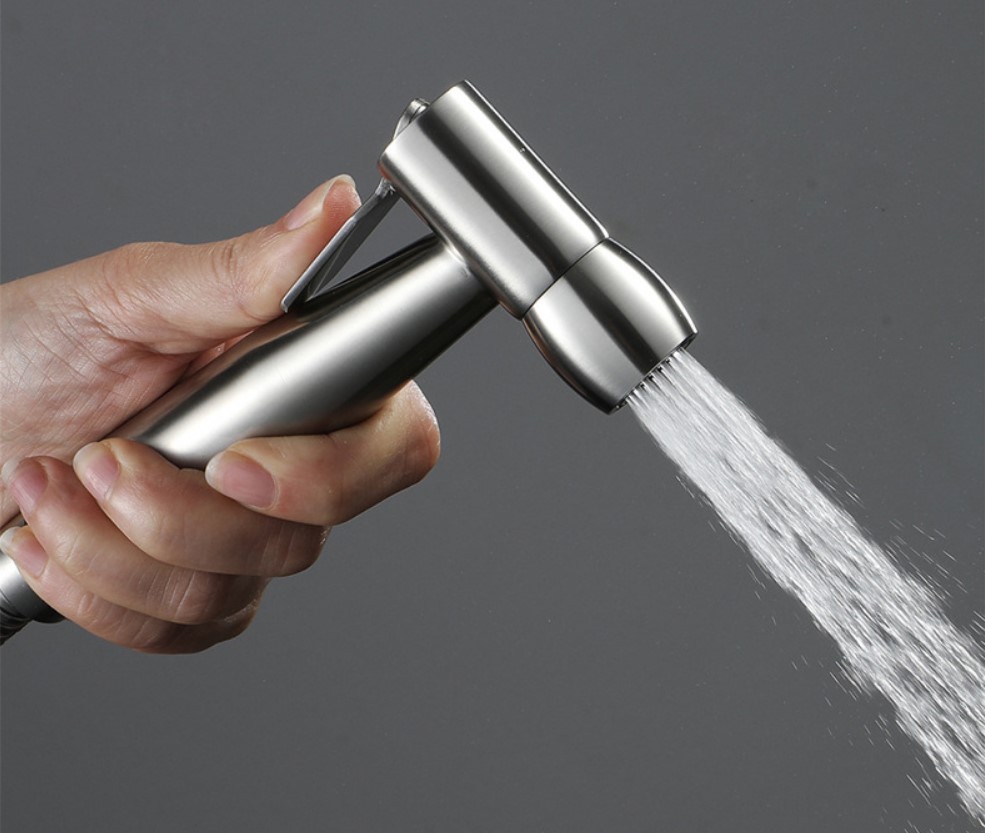 厂家直销 304不锈钢 妇洗器马桶圆嘴喷枪套装增压冲洗器喷头卫浴-阿里