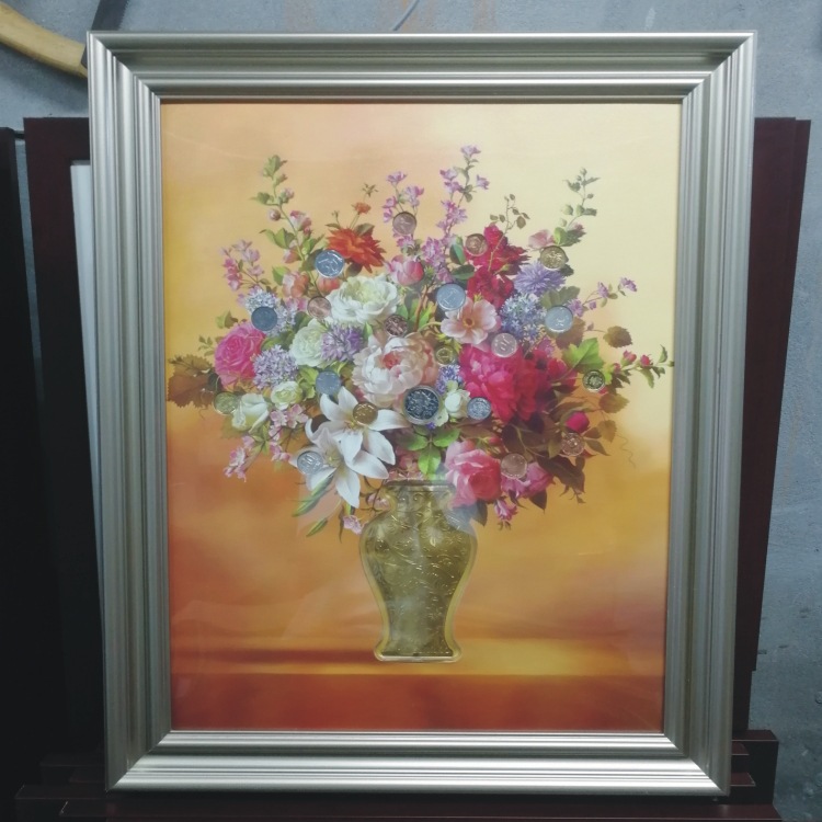 金瓶有钱花壁画有钱花壁画摇钱树壁画有钱图壁画