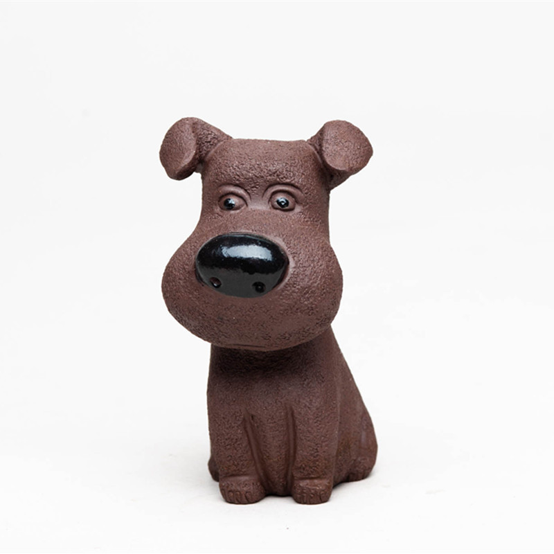宜兴原矿紫砂茶宠狗雕塑创意摆件旺财狗可养批发厂家