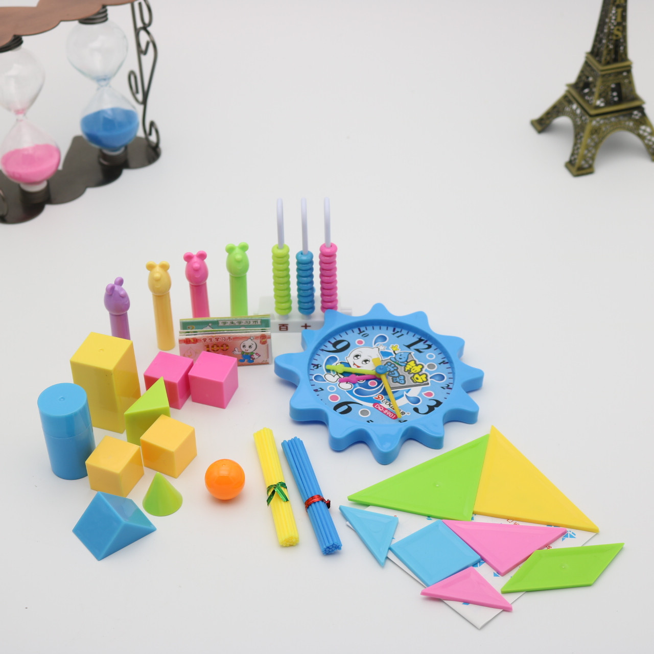 多奇7合1七巧板学习币计数器钟点学习器学具盒小学生学具套装8204