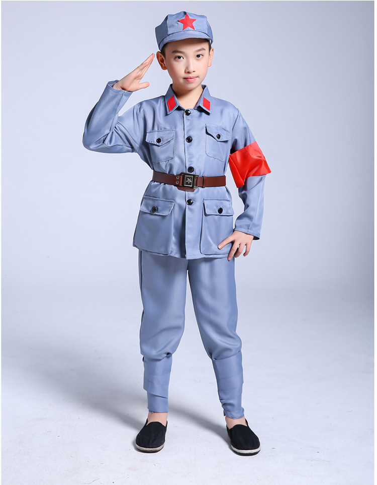 儿童红军演出服八路军成人军装表演服女红军衣服闪闪红星的小套装