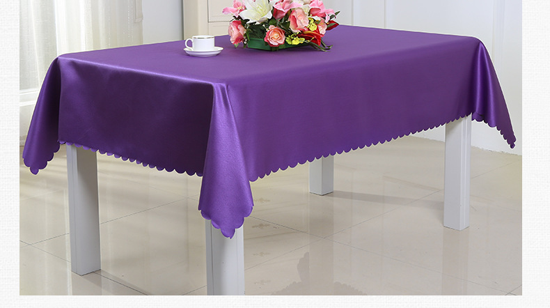 厂家批发酒店贡缎桌布纯色会议办公展会圆桌餐厅签到婚庆加厚台布