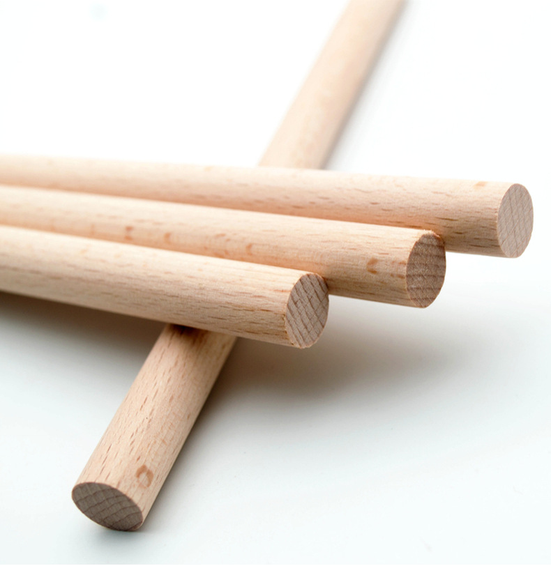 榉木圆木棒直径30mm木棍diy手工模型材料 硬木大圆棒