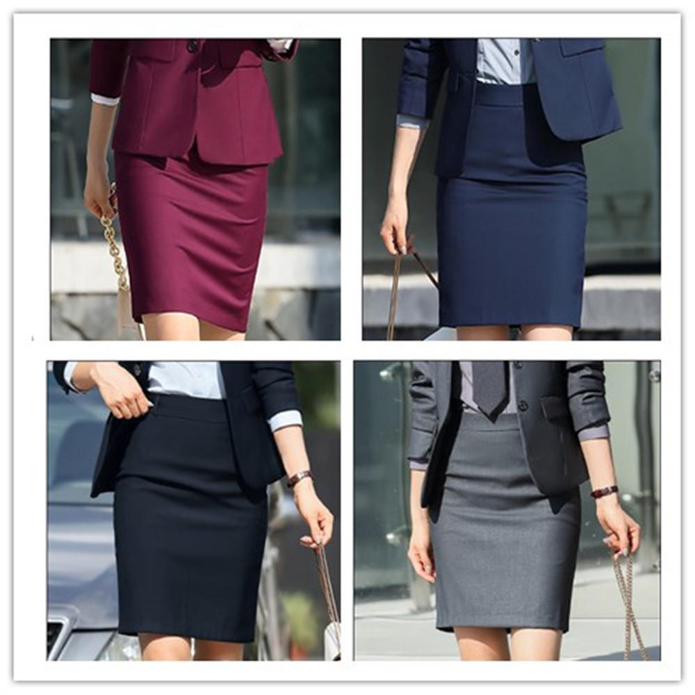 定制西装裙仿毛弹力女士办公室工作服西裙半身短裙职业工装西服裙