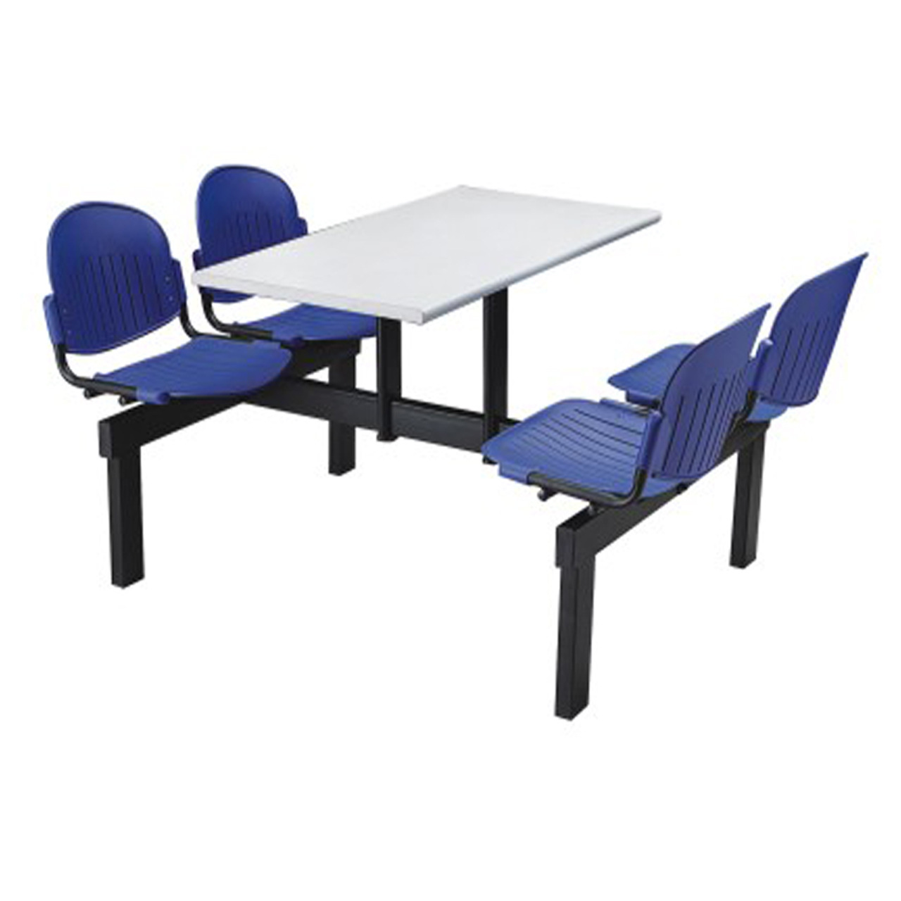 贺佳直销四人位连体全拆装食堂餐桌快餐店桌椅不锈钢员工餐桌椅