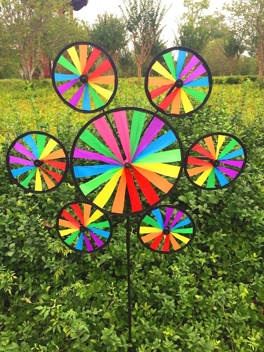 直径1米手工八彩花瓣超大风车婚礼装饰景区园林广告儿童节庆礼品