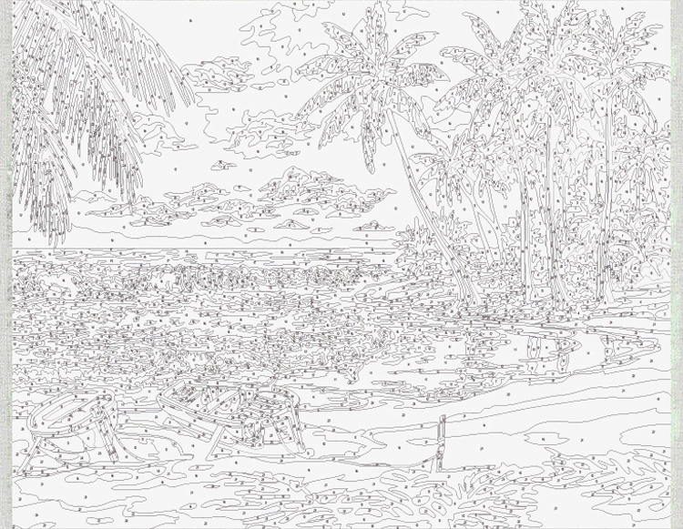 跨境涂色绘画diy数字油画花卉风景手动油彩装饰画带框颜料厂薄框