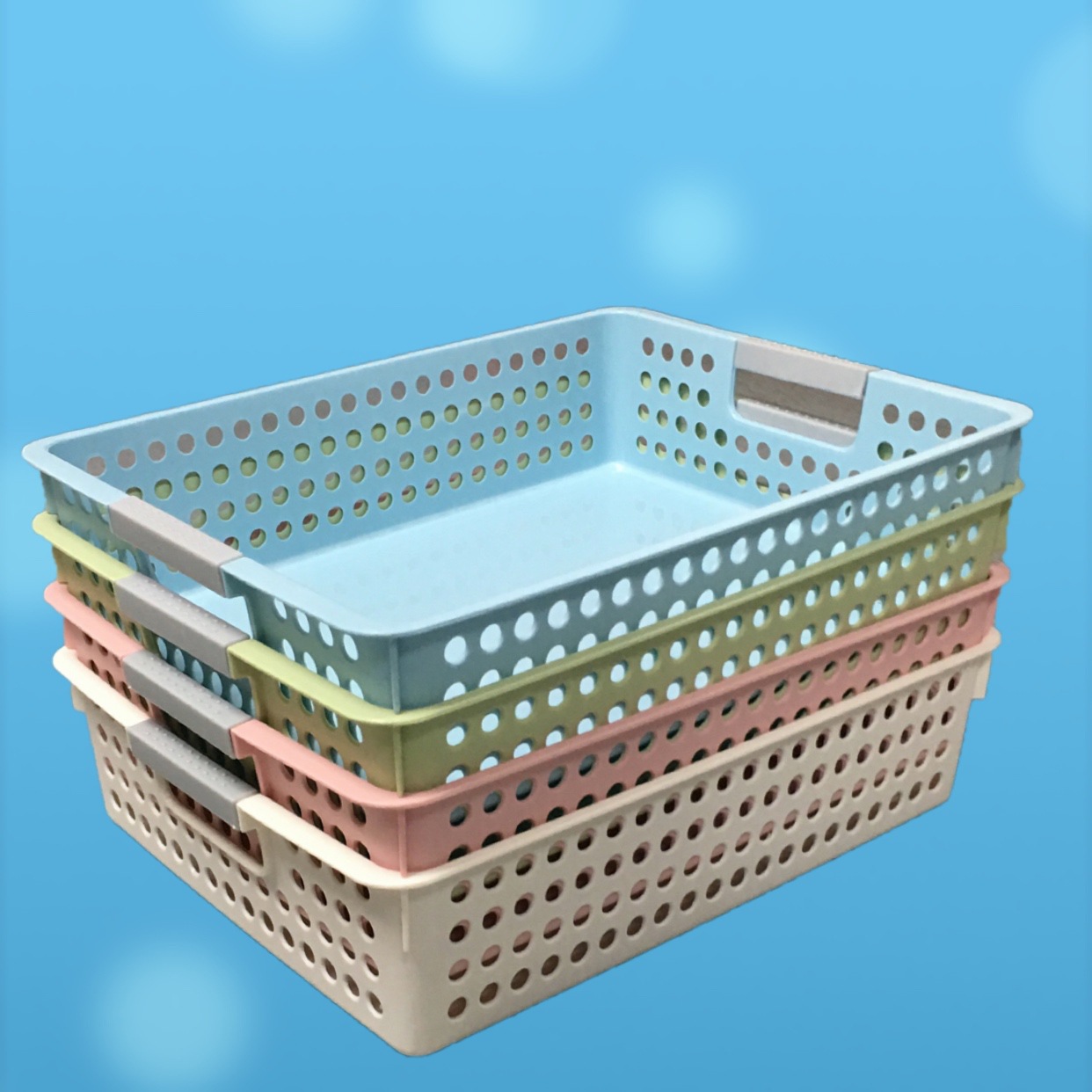 长方形塑料筐镂空收纳篮子a4文件资料框幼儿园玩具教具收纳储物筐