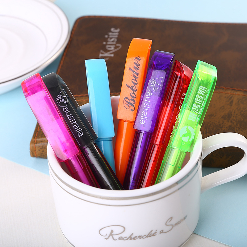七色糖果色短款圆珠笔 拇指大小可定制logo广告轻便款礼品笔热销