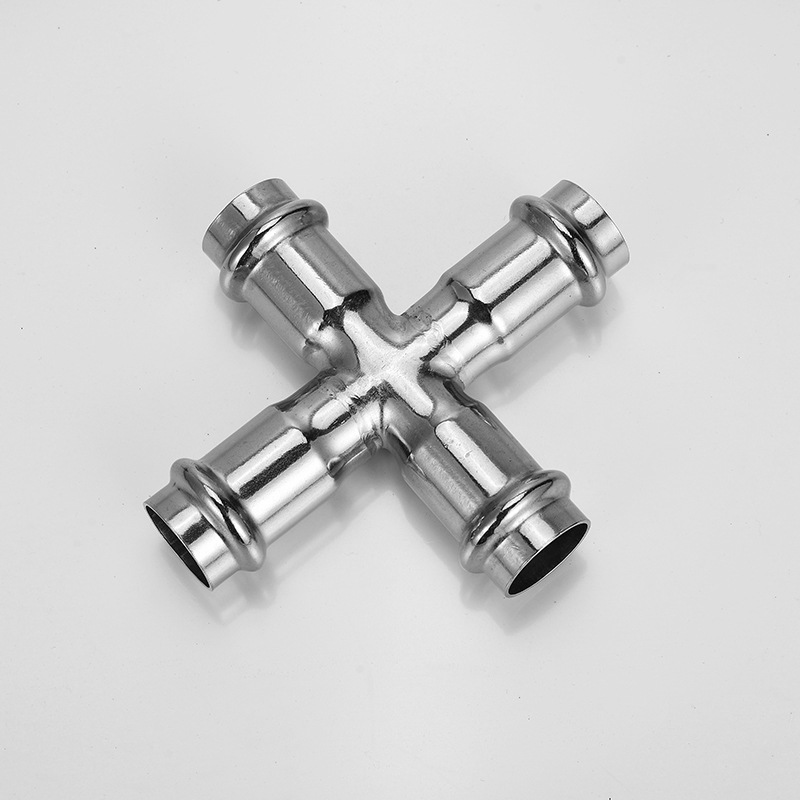 304不锈钢双卡压等径直接头饮用水薄壁等径直接头给水管件直接