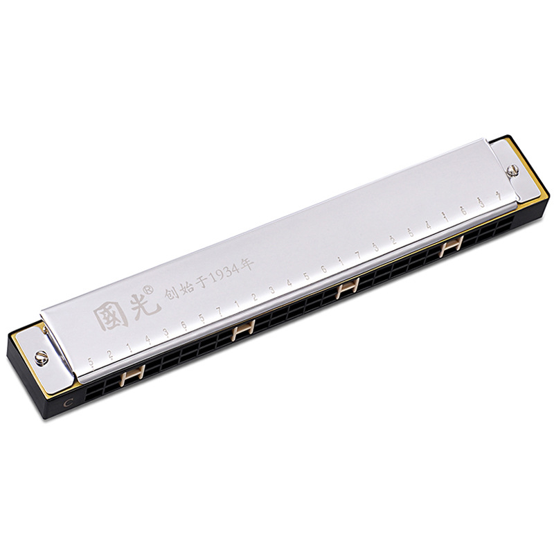 国光口琴24孔复音c调重音初学者学生儿童成人自学入门口琴乐器