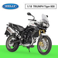 WELLY威利1:18凯旋虎TRIUMPH Tiger 800仿真合金摩托车模型玩具