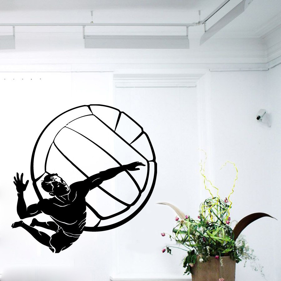 排球运动员男孩墙贴纸 vinyl wall decal sticker