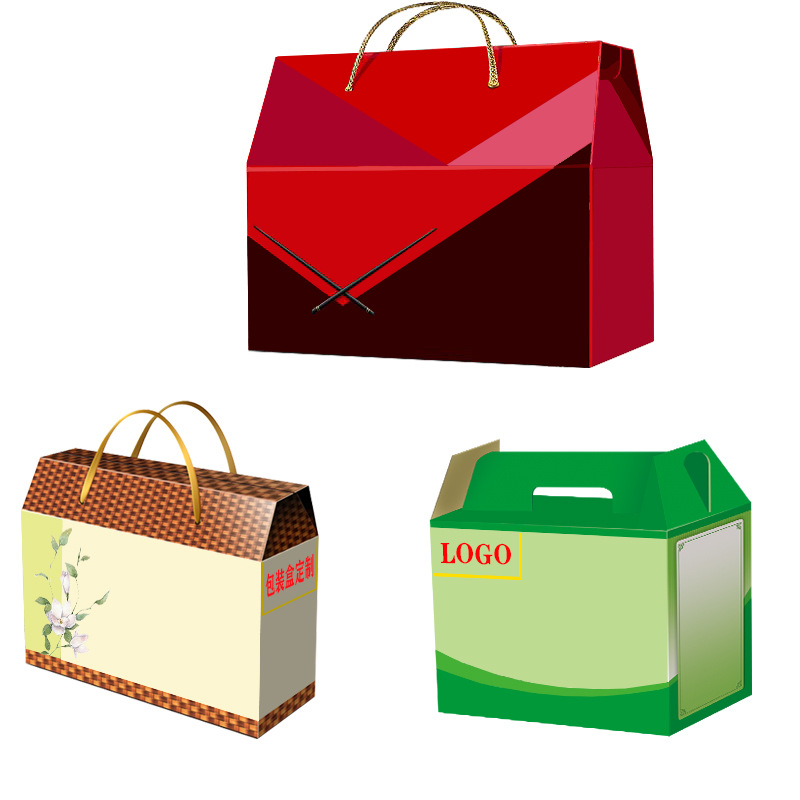 水果特产包装盒瓦楞手提彩盒礼盒定做手提包装盒水果包装盒定制