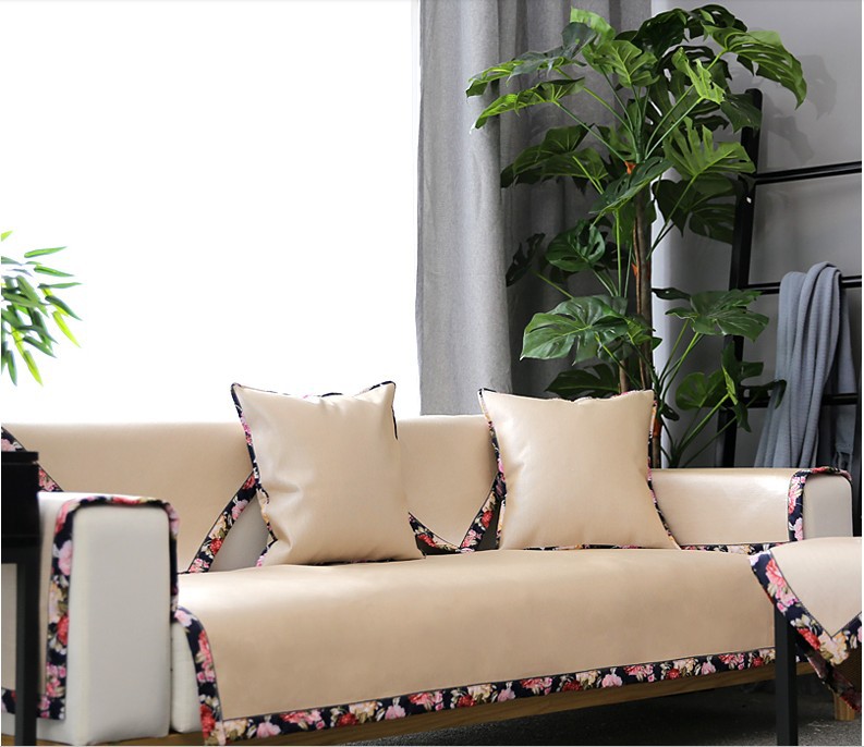 外贸夏季冰丝藤席加厚沙发凉席夏天防滑沙发垫沙发席沙发垫可水洗