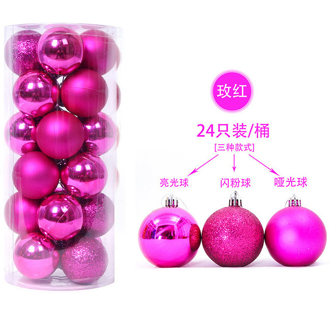 Factory Supply Plastic Barrel Bright Light Christmas Ball Christmas Decorating Ball Plastic Matte Ball Wholesale Christmas Gifts