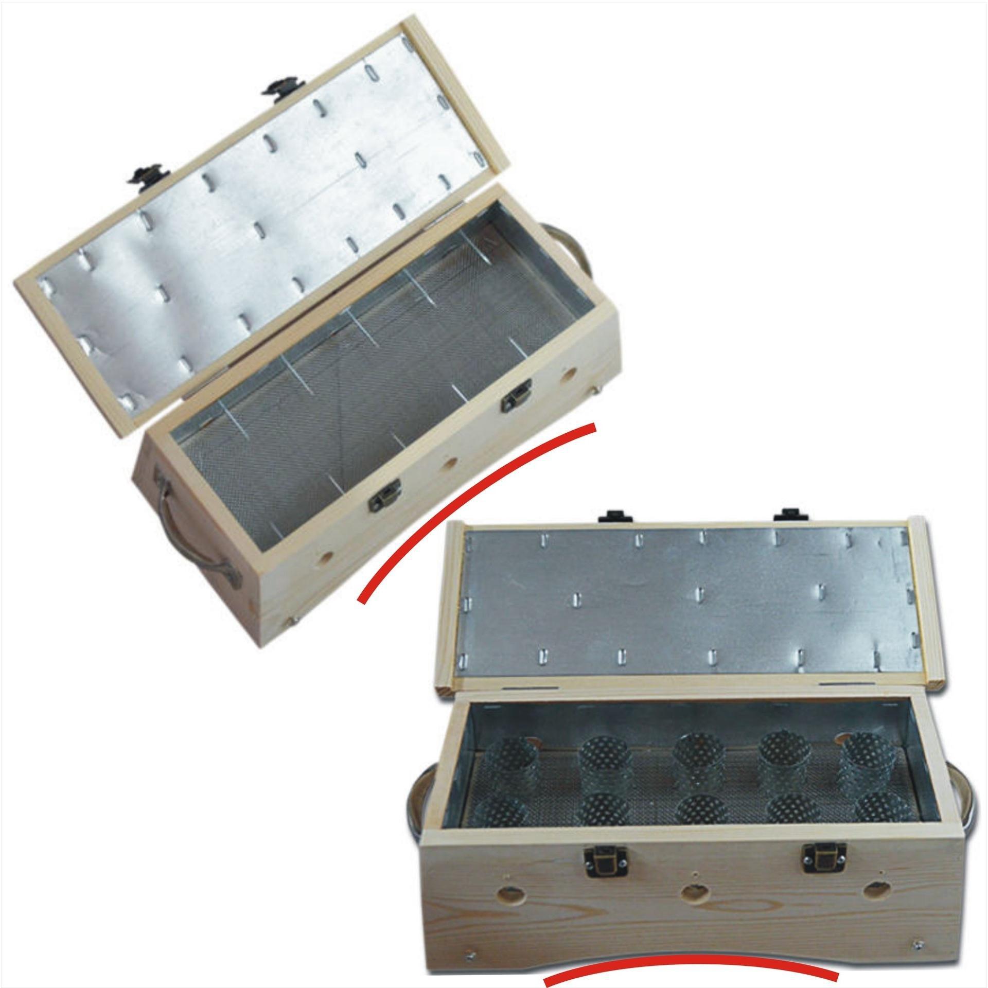 松木制弧形加高10柱十柱翻盖艾灸盒10针十针温灸盒10孔十孔温灸盒