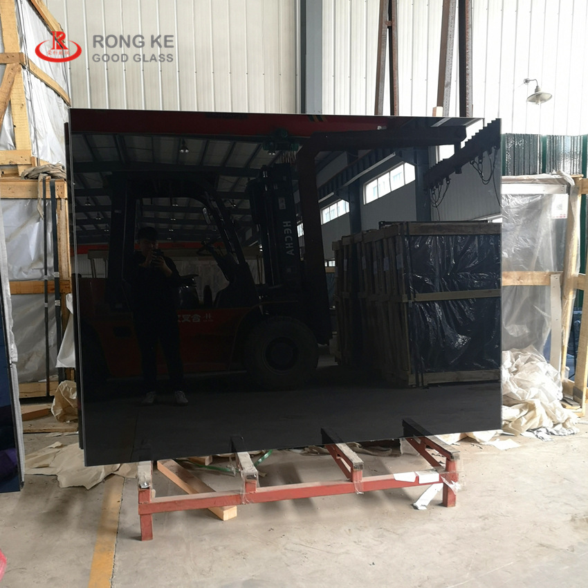 工厂批发处理耀华深灰(黑玻璃)镀膜玻璃 t6透光率大板出口