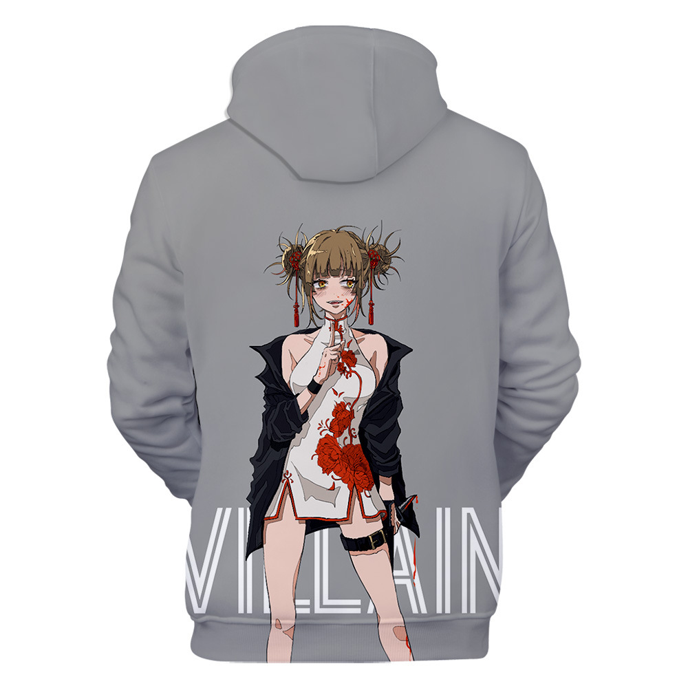 亚马逊新款我的英雄学院himiko tog漫画女孩3d数码印花连帽卫衣