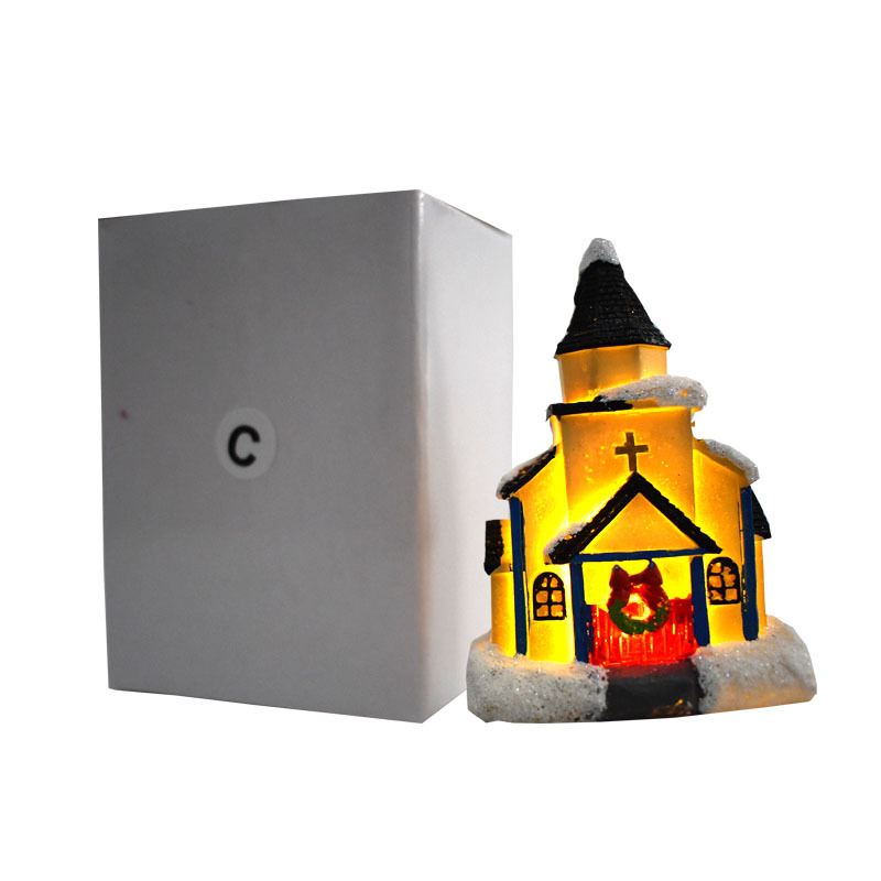 Christmas Decorations Light-Emitting Cottage with Lights Fantasy European Snow House Children's Gift Christmas Decoration New