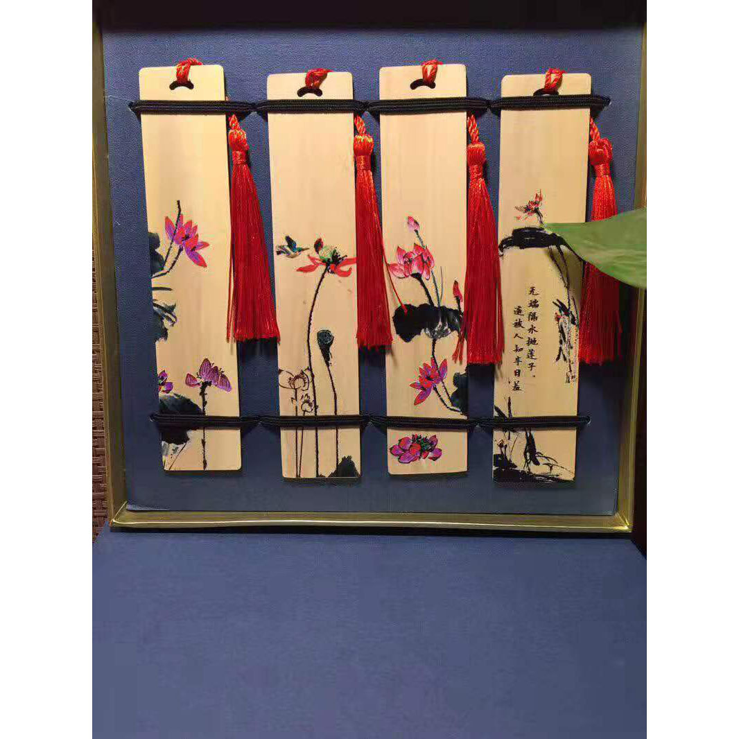 彩绘书签木质工艺品创意礼品实木挂件饰品吊坠饰物木制礼品送朋友