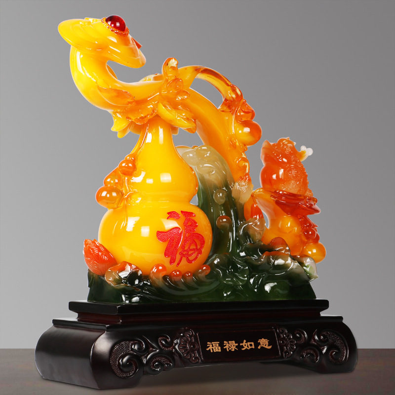 工艺品摆件葫芦福禄如意仿玉葫芦家居客厅办公室乔迁开业送礼