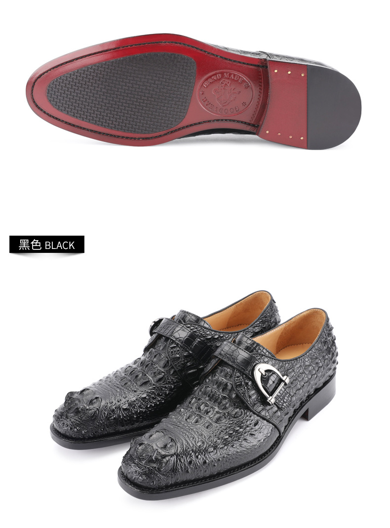 工厂批发泰国暹罗鳄鱼皮鞋男士皮鞋上班族商务正装皮鞋男