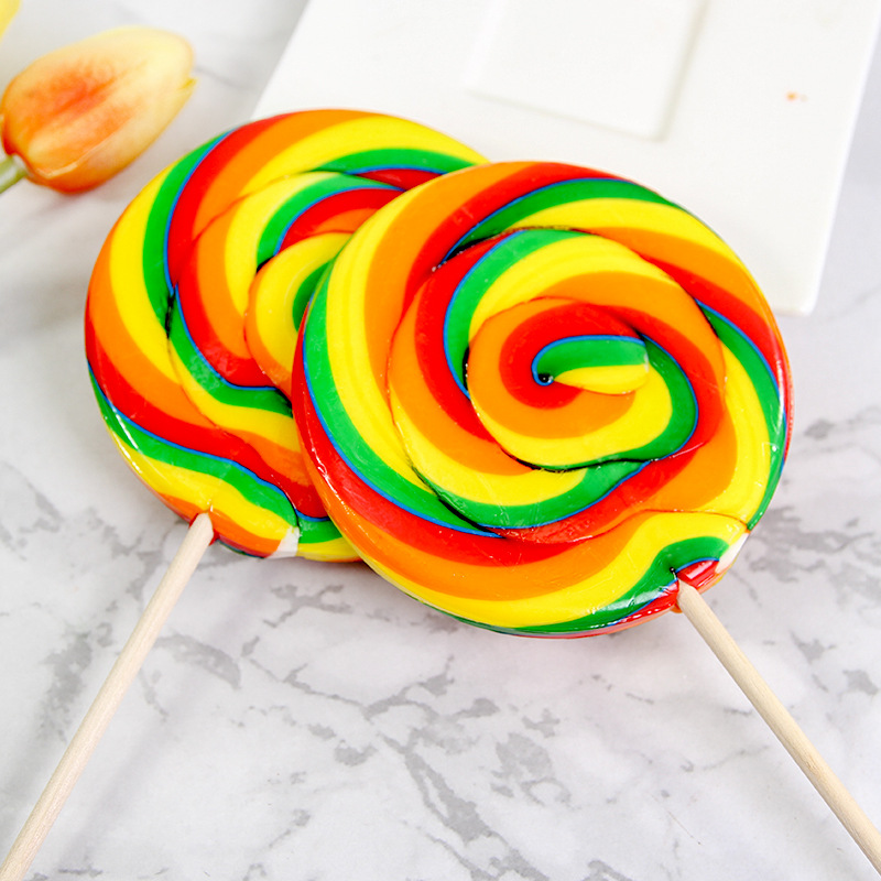 80克24支五彩波板棒棒糖多种水果味硬糖果零食品批发