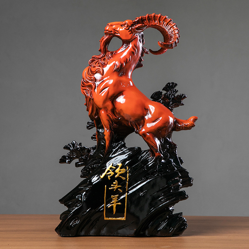 领头羊摆件办公室客厅电视柜酒柜树脂工艺装饰礼品