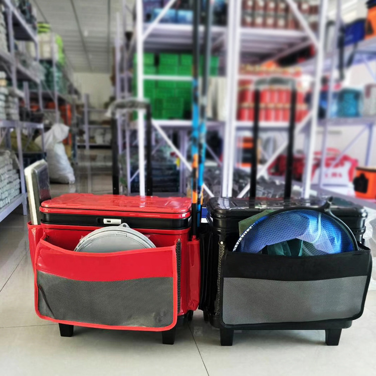 厂家供应多功能钓箱 台钓鱼箱四角升脚大轮拉杆箱结实耐用