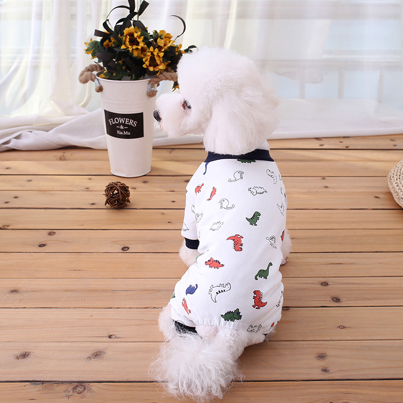 促销宠物衣服春夏新款狗狗服装棉质弹力泰迪小狗四脚衣服厂家批发